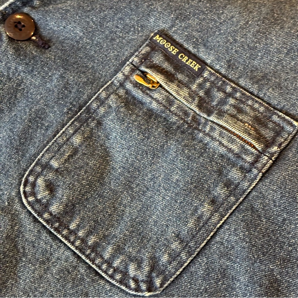 VINTAGE MOOSE CREEK 100% Cotton Denim Jean Barn Coat with Flannel Lining Sz XL - Picture 8 of 14